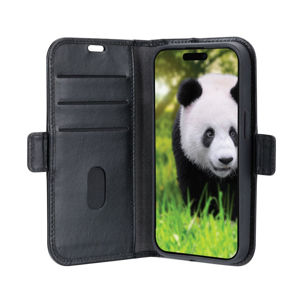 iPhone 16e dbramante1928 Copenhagen Ekte Skinn Deksel m. Lommebok - Svart