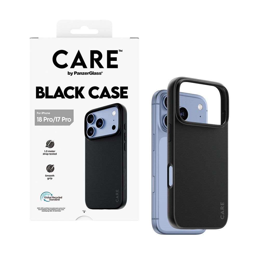 iPhone 18 Pro / 17 Pro CARE by PanzerGlass Fleksibelt Plast Deksel - Svart