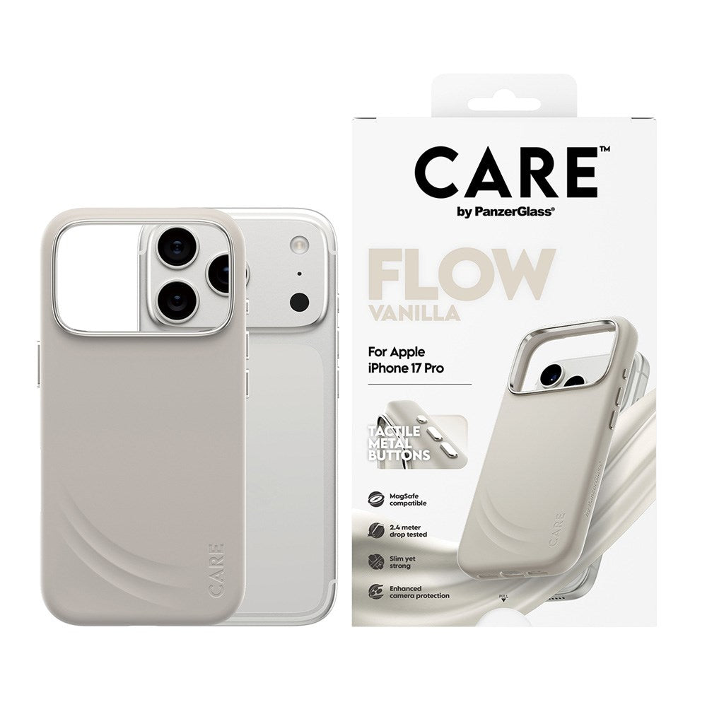 CARE by PanzerGlass iPhone 17 Pro Flow Deksel - MagSafe Kompatibel - Vanilla