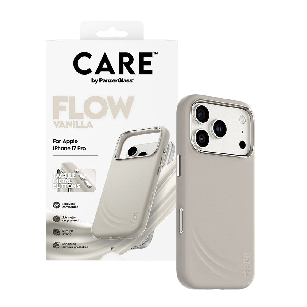 CARE by PanzerGlass iPhone 17 Pro Flow Deksel - MagSafe Kompatibel - Vanilla