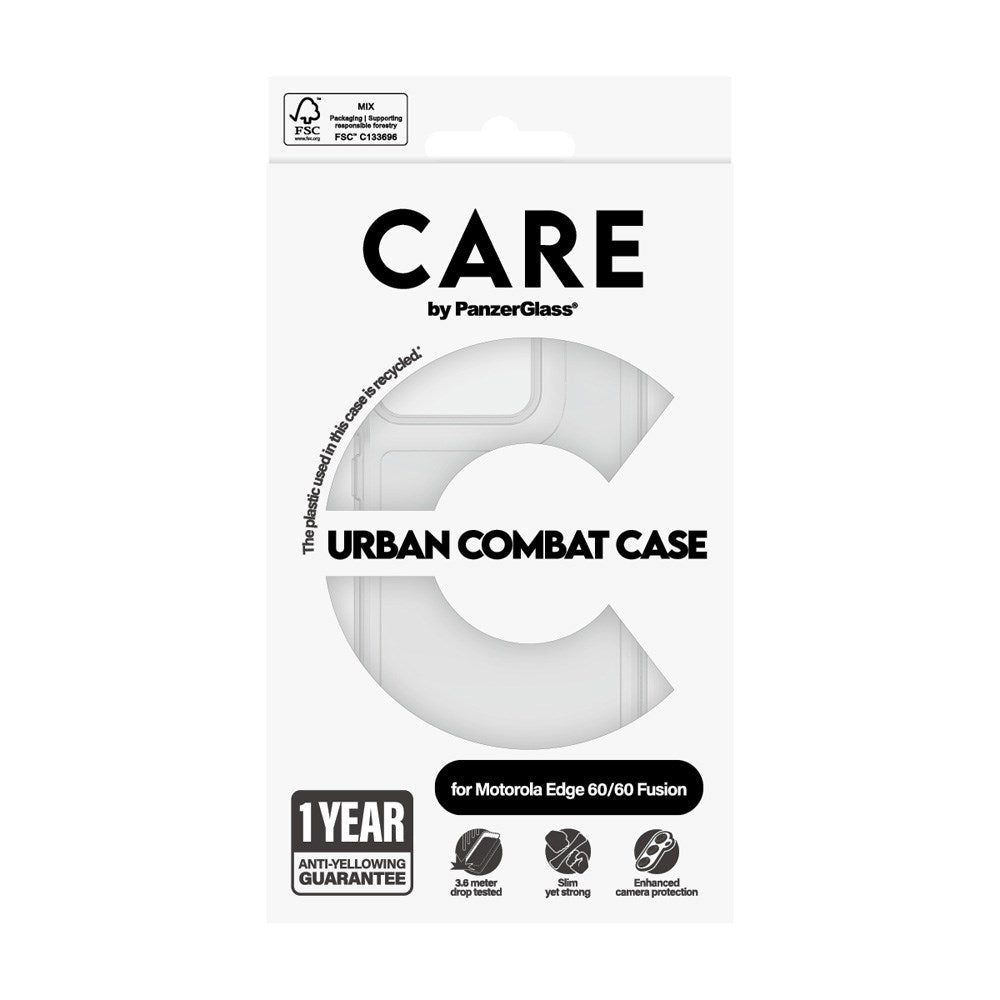 CARE by PanzerGlass Motorola Edge 60 / Edge 60 Fusion FLAGSHIP Urban Combat Case - Transparent