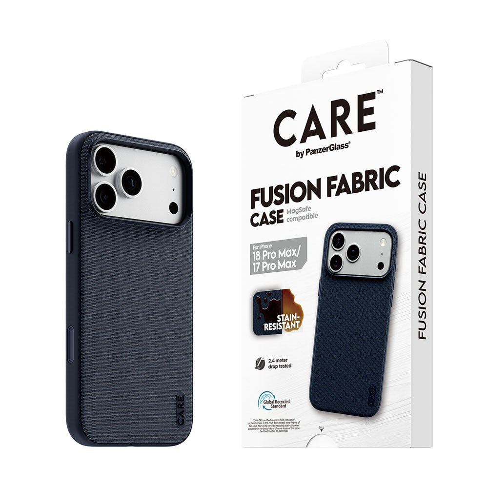 iPhone 18 Pro Max / 17 Pro Max CARE by PanzerGlass Fusion Fabric Deksel - MagSafe Kompatibel - Blå
