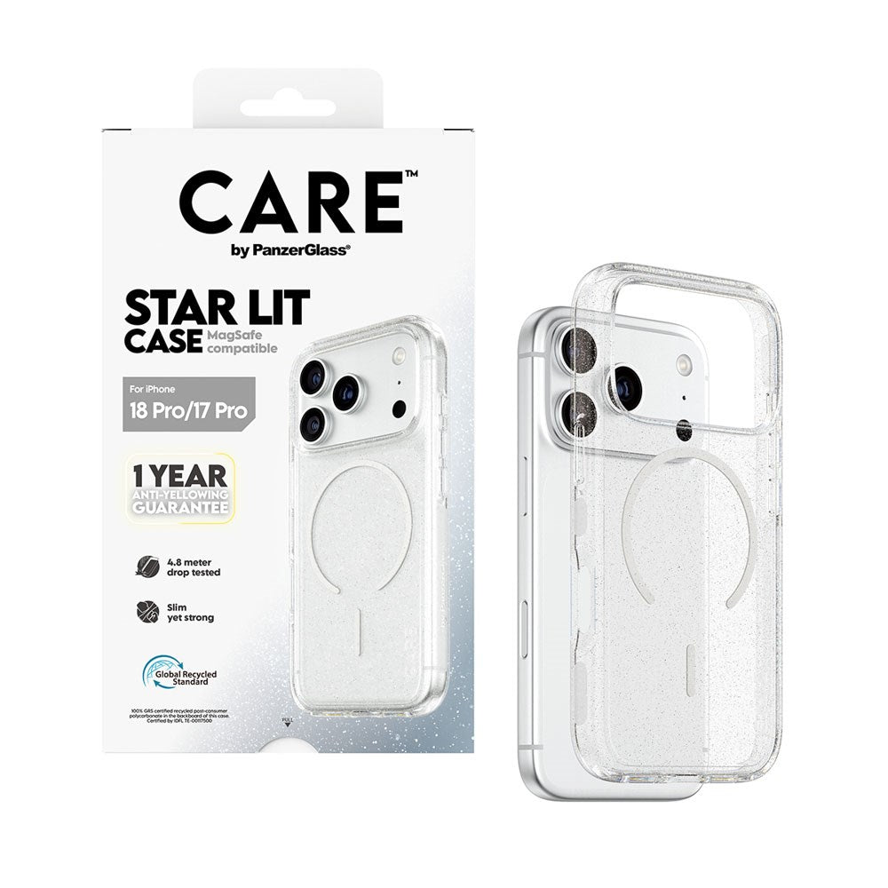 iPhone 18 Pro / 17 Pro CARE by PanzerGlass FLAGSHIP Urban Explorer Deksel - MagSafe Kompatibel - Transparent / Star Lit