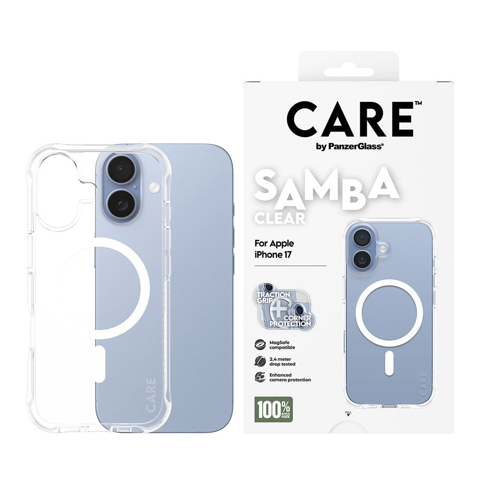 CARE by PanzerGlass iPhone 17 Fashionable Samba Deksel - MagSafe Kompatibel - Transparent