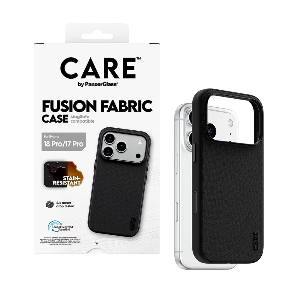 iPhone 18 Pro / 17 Pro CARE by PanzerGlass Fusion Fabric Deksel - MagSafe Kompatibel - Svart