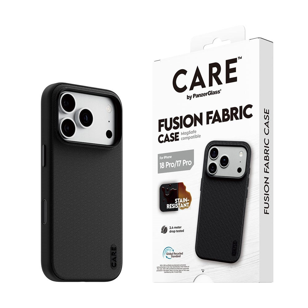 iPhone 18 Pro / 17 Pro CARE by PanzerGlass Fusion Fabric Deksel - MagSafe Kompatibel - Svart