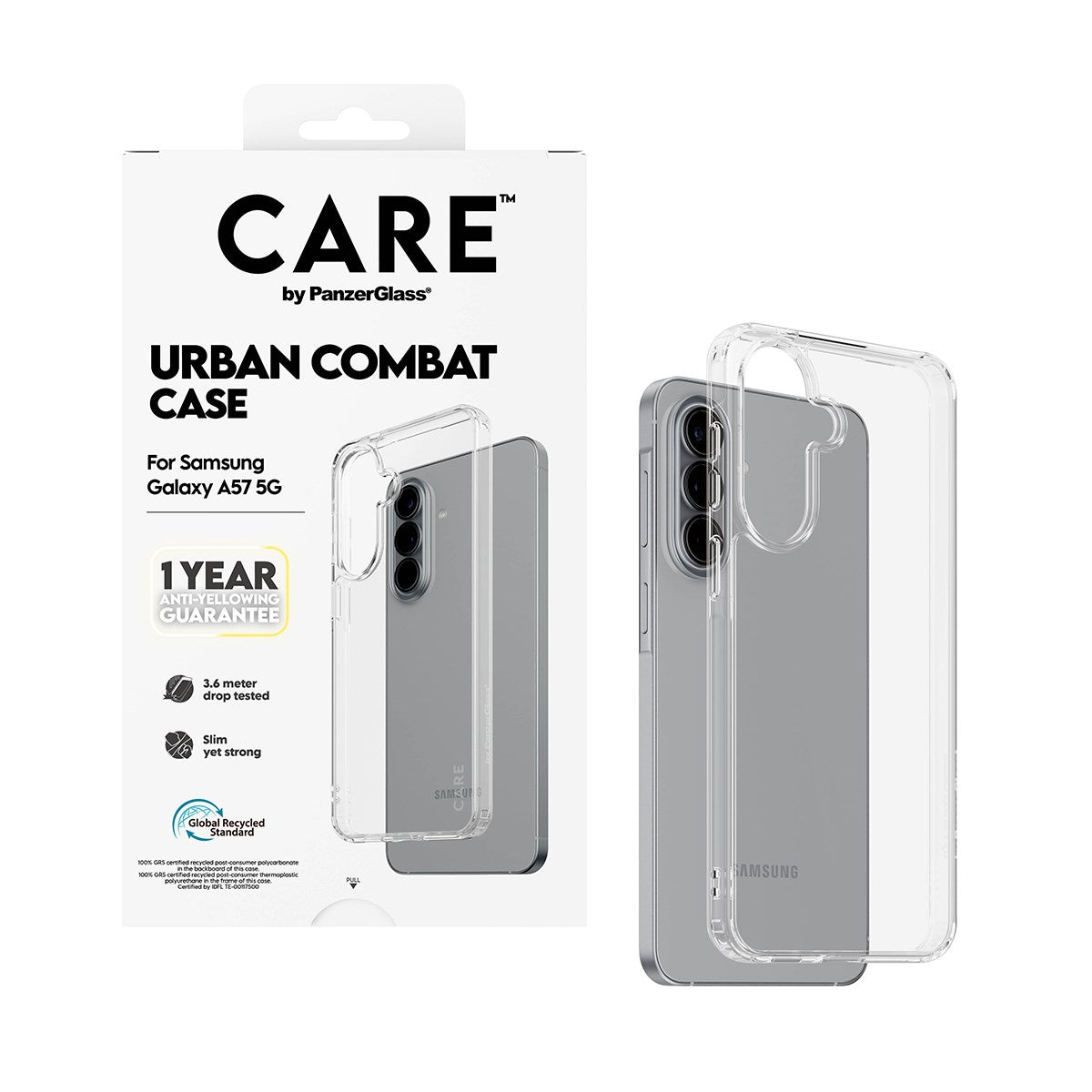 Samsung Galaxy A57 CARE by PanzerGlass Urban Combat Deksel - Transparent