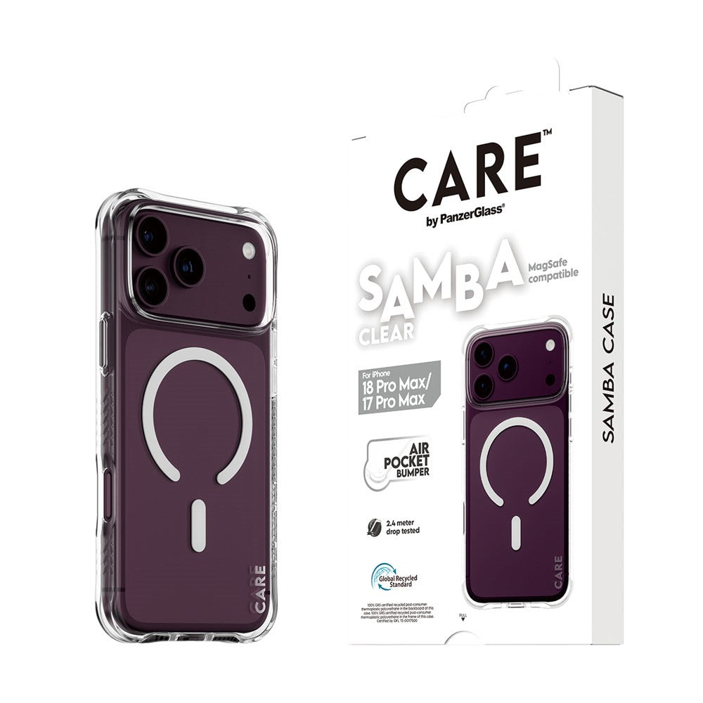 iPhone 18 Pro Max / 17 Pro Max CARE by PanzerGlass Fashionable Samba Deksel - MagSafe Kompatibel - Gjennomsiktig