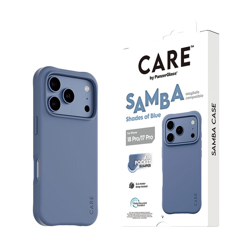 iPhone 18 Pro / 17 Pro CARE by PanzerGlass Fashionable Samba Deksel - MagSafe Kompatibel - Shades of Blue