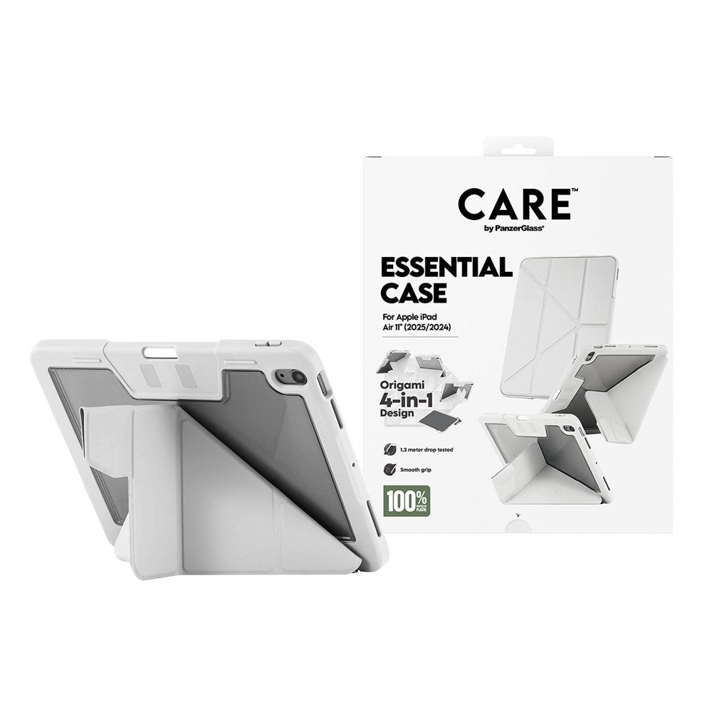 iPad Air 11" (2025 / 2024) Care by PanzerGlass Essential Case - Stående Funksjon - Grå