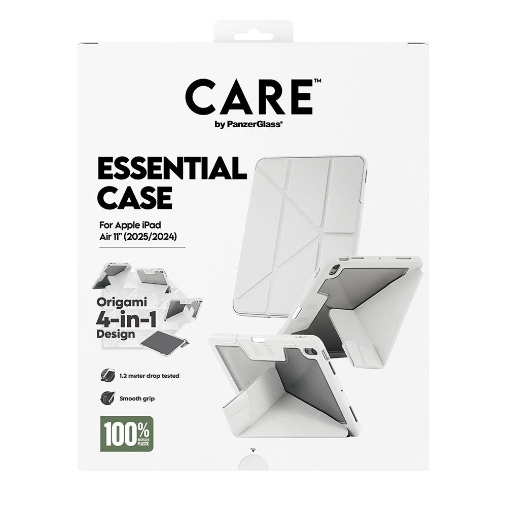 iPad Air 11" (2025 / 2024) Care by PanzerGlass Essential Case - Stående Funksjon - Grå