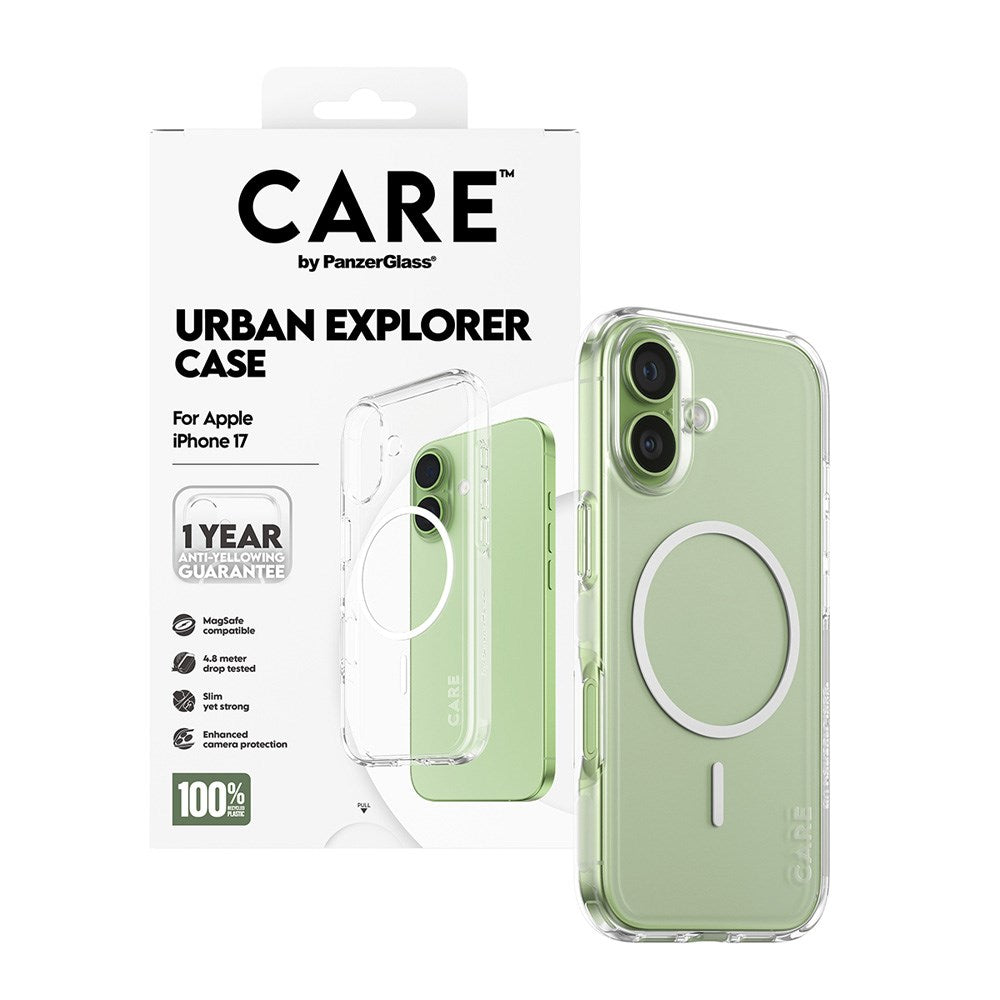 CARE by PanzerGlass iPhone 17 FLAGSHIP Urban Explorer Deksel - MagSafe Kompatibel - Transparent