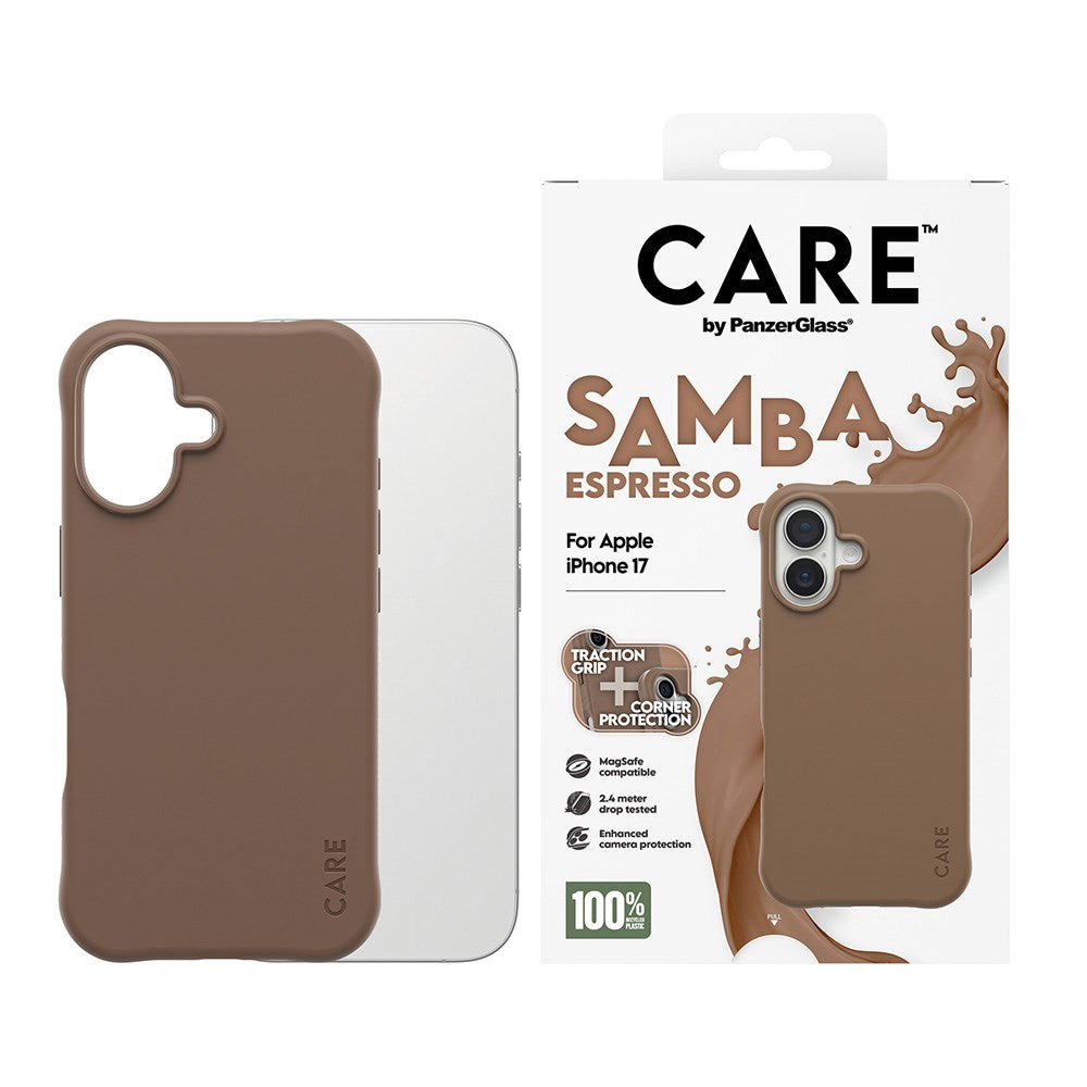 CARE by PanzerGlass iPhone 17 Fashionable Samba Deksel - MagSafe Kompatibel - Espresso