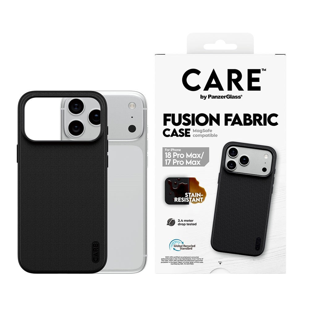 iPhone 18 Pro Max / 17 Pro Max CARE by PanzerGlass Fusion Fabric Deksel - MagSafe Kompatibel - Svart