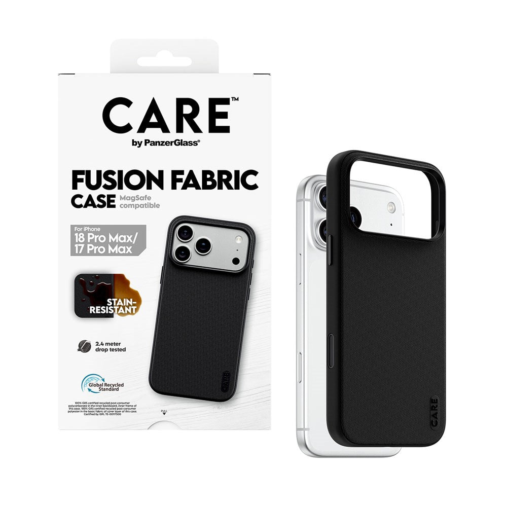iPhone 18 Pro Max / 17 Pro Max CARE by PanzerGlass Fusion Fabric Deksel - MagSafe Kompatibel - Svart