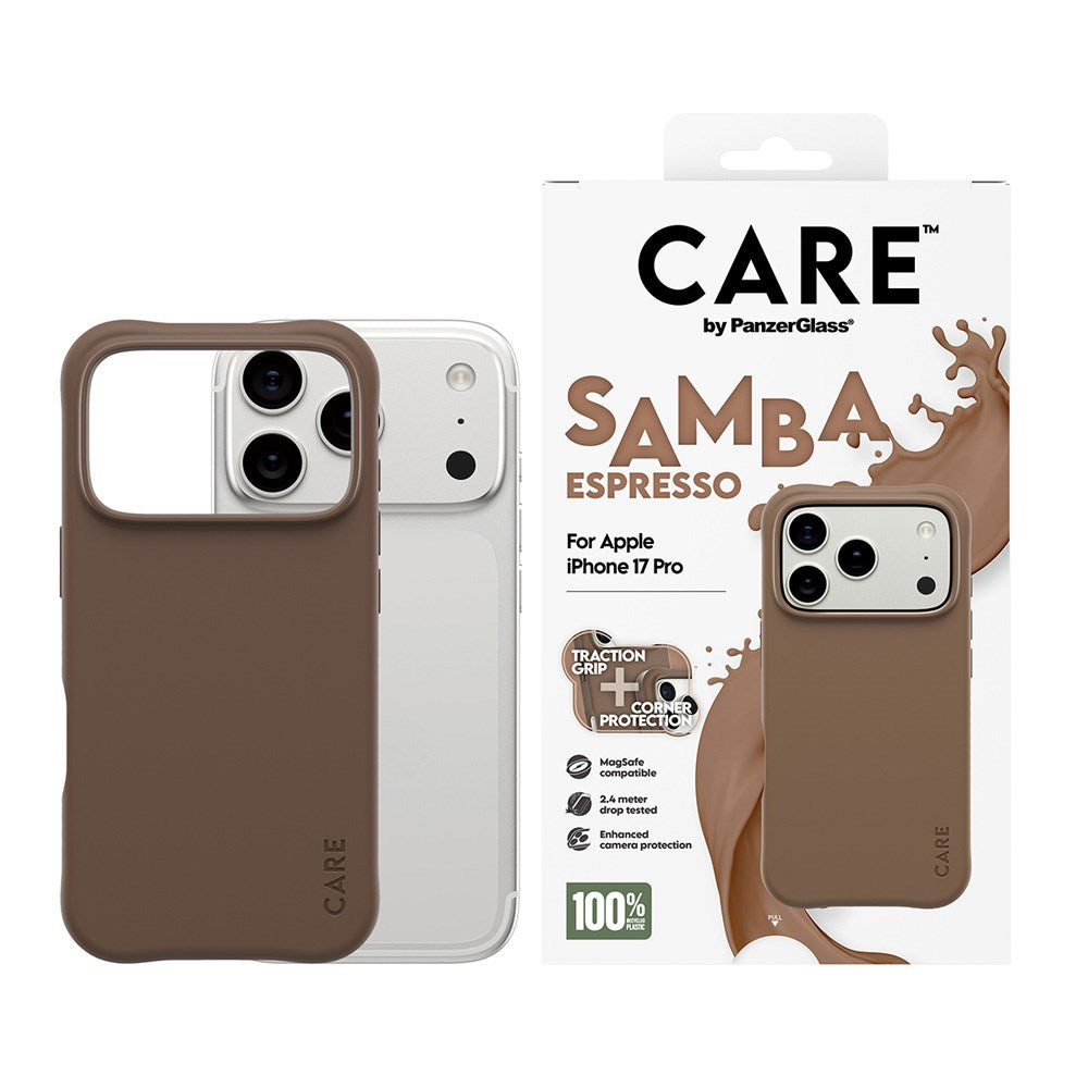 CARE by PanzerGlass iPhone 17 Pro Fashionable Samba Deksel - MagSafe Kompatibel - Espresso