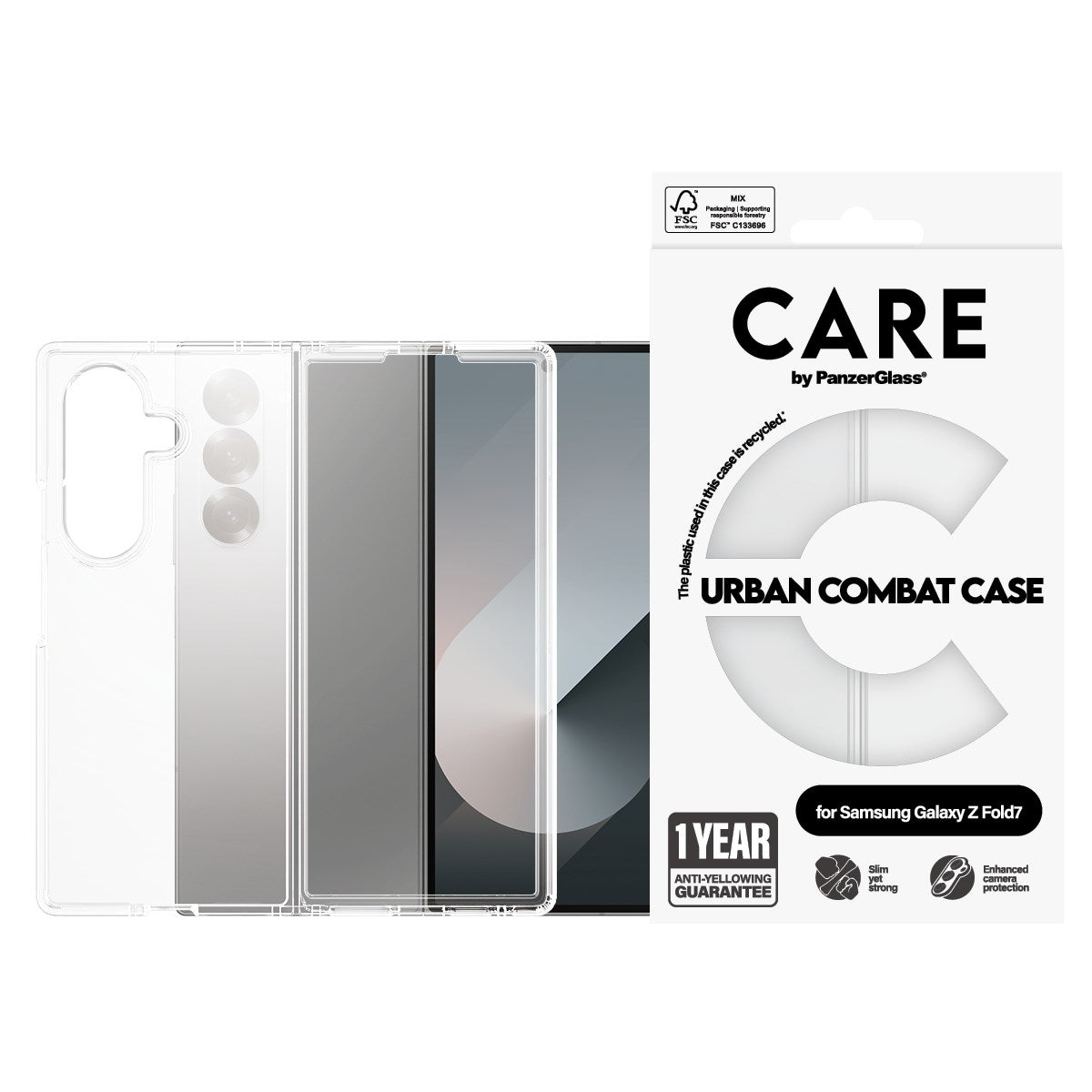 CARE by PanzerGlass Samsung Galaxy Z Fold7 FLAGSHIP Urban Combat Case - Transparent