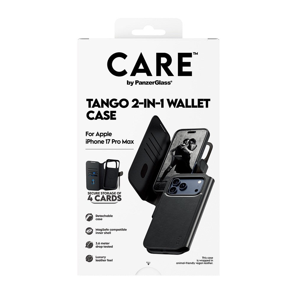 CARE by PanzerGlass iPhone 17 Pro Max Feature Tango 2-in-1 Deksel med Lommebok - Svart
