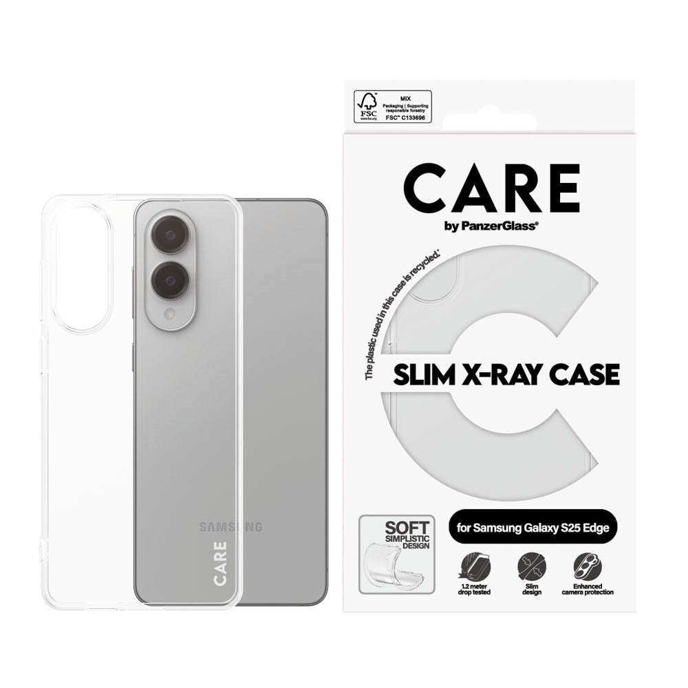 CARE by PanzerGlass Samsung Galaxy S25 Edge FASHION X-Ray Soft Basic Deksel - Gjennomsiktig