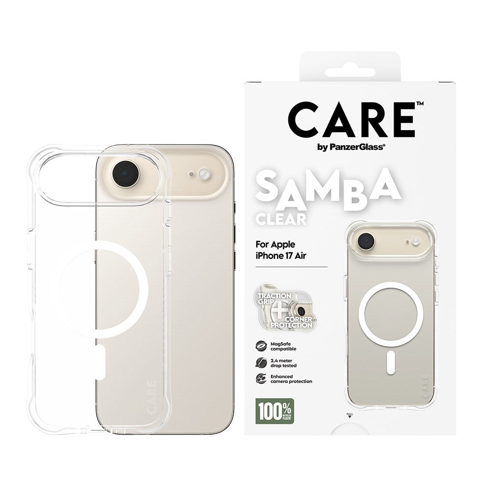 CARE by PanzerGlass iPhone Air Fashionable Samba Deksel - MagSafe Kompatibel - Transparent