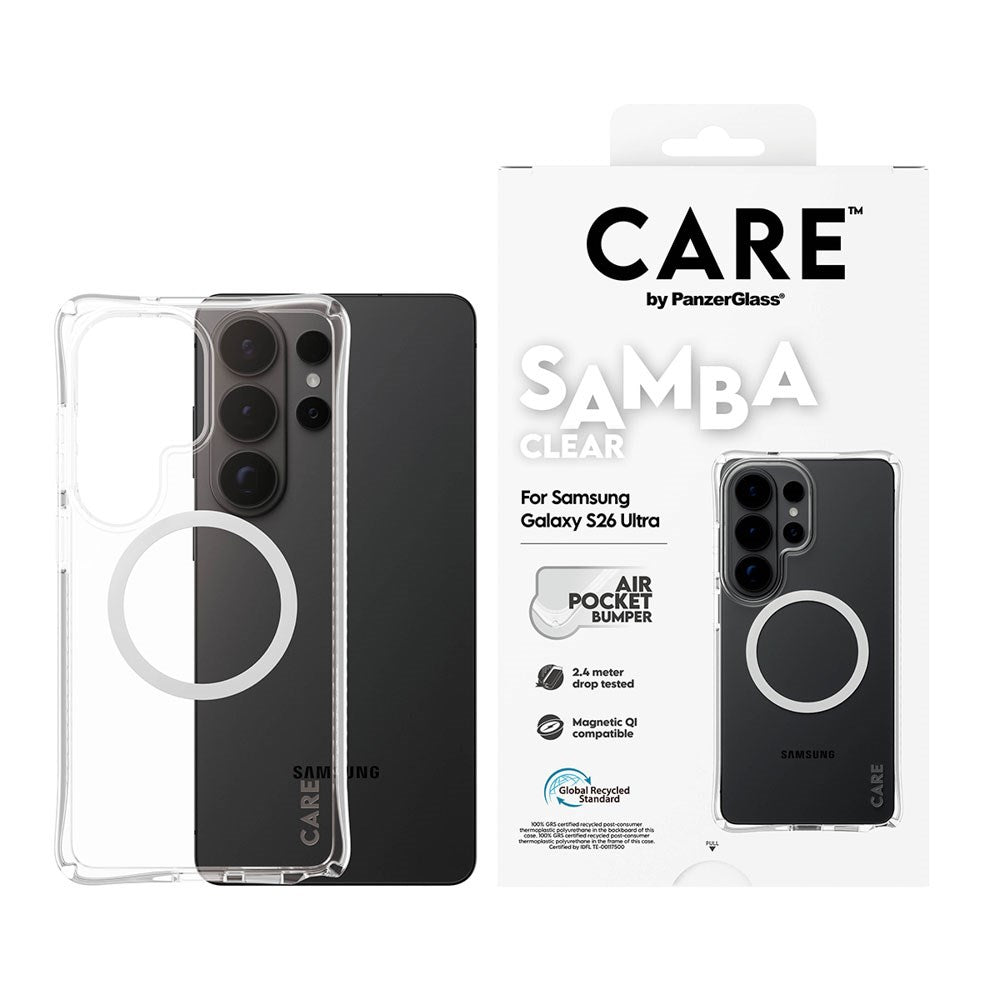 Samsung Galaxy S26 Ultra CARE by PanzerGlass Fashionable Samba Deksel - Qi Kompatibel - Gjennomsiktig