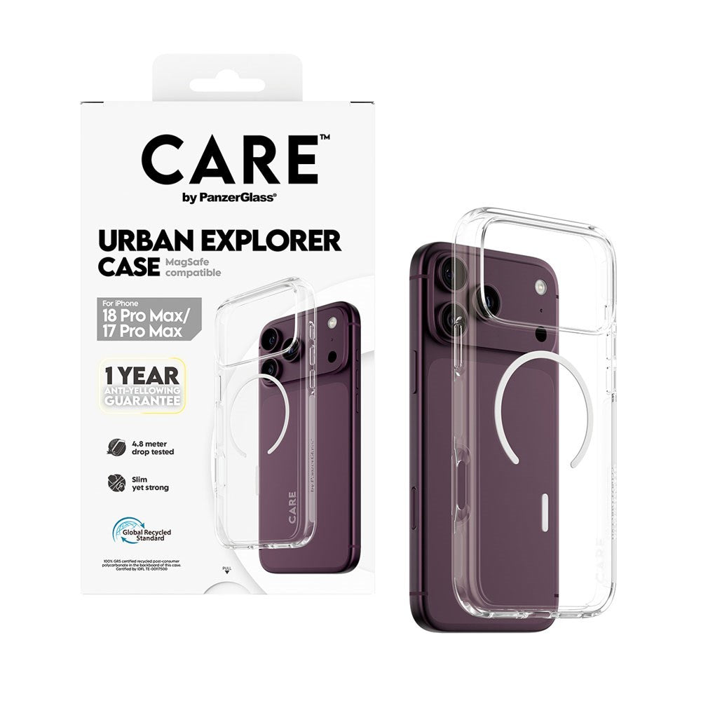 iPhone 18 Pro Max / 17 Pro Max CARE by PanzerGlass FLAGSHIP Urban Explorer Deksel - MagSafe Kompatibel - Transparent / White