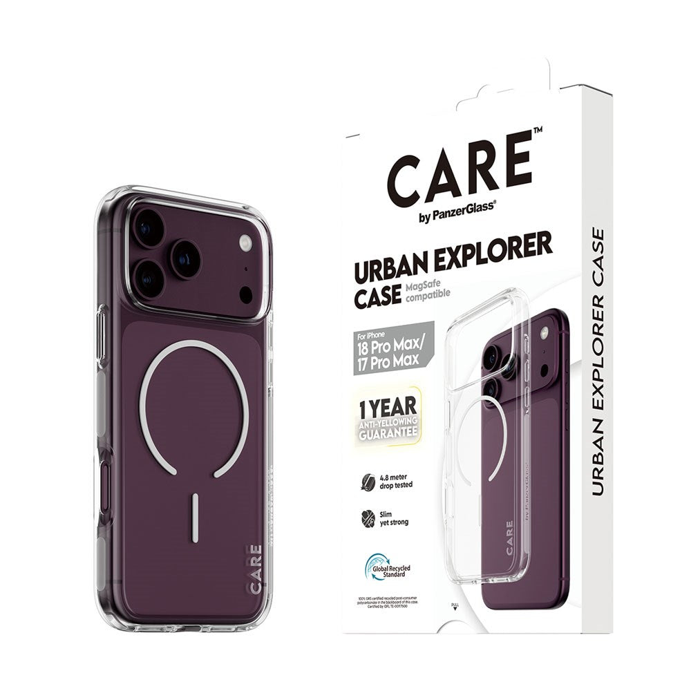 iPhone 18 Pro Max / 17 Pro Max CARE by PanzerGlass FLAGSHIP Urban Explorer Deksel - MagSafe Kompatibel - Transparent / White