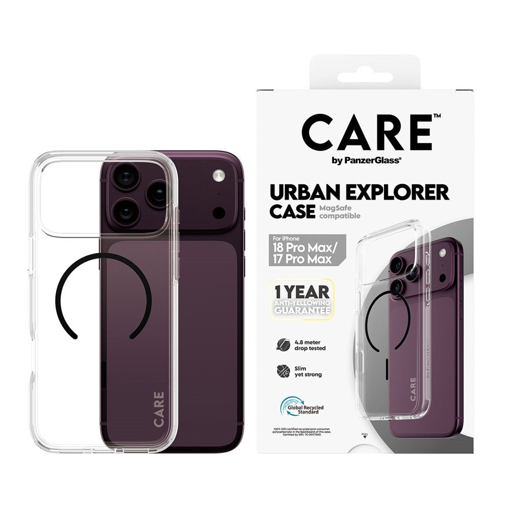 iPhone 18 Pro Max / 17 Pro Max CARE by PanzerGlass FLAGSHIP Urban Explorer Deksel - MagSafe Kompatibel - Transparent / Black