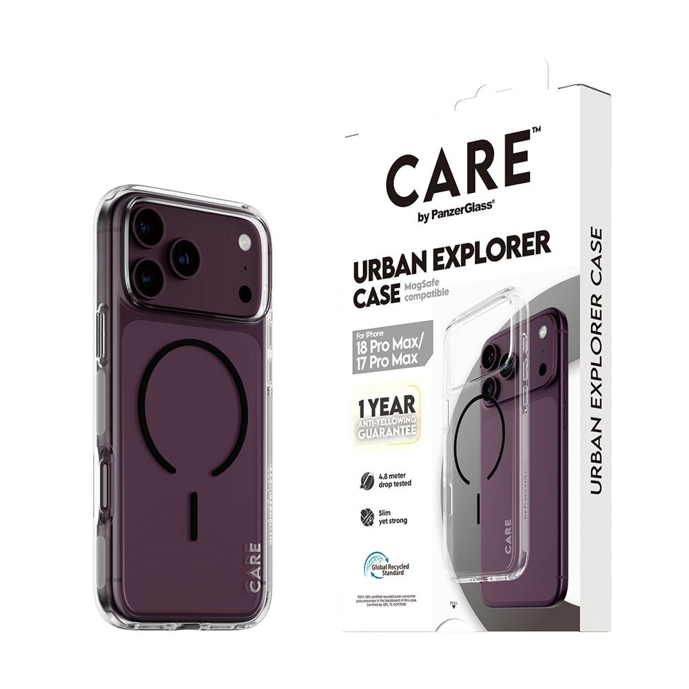 iPhone 18 Pro Max / 17 Pro Max CARE by PanzerGlass FLAGSHIP Urban Explorer Deksel - MagSafe Kompatibel - Transparent / Black