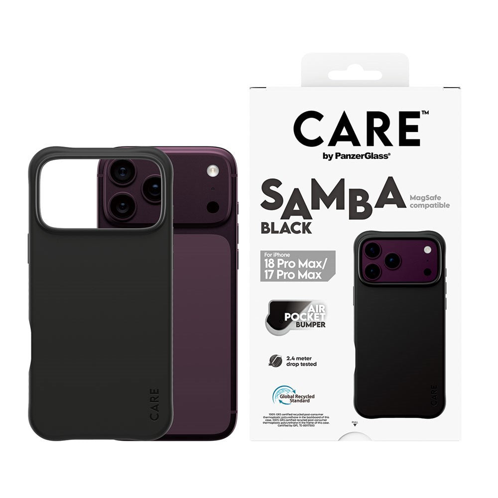 iPhone 18 Pro Max / 17 Pro Max CARE by PanzerGlass Fashionable Samba Deksel - MagSafe Kompatibel - Black