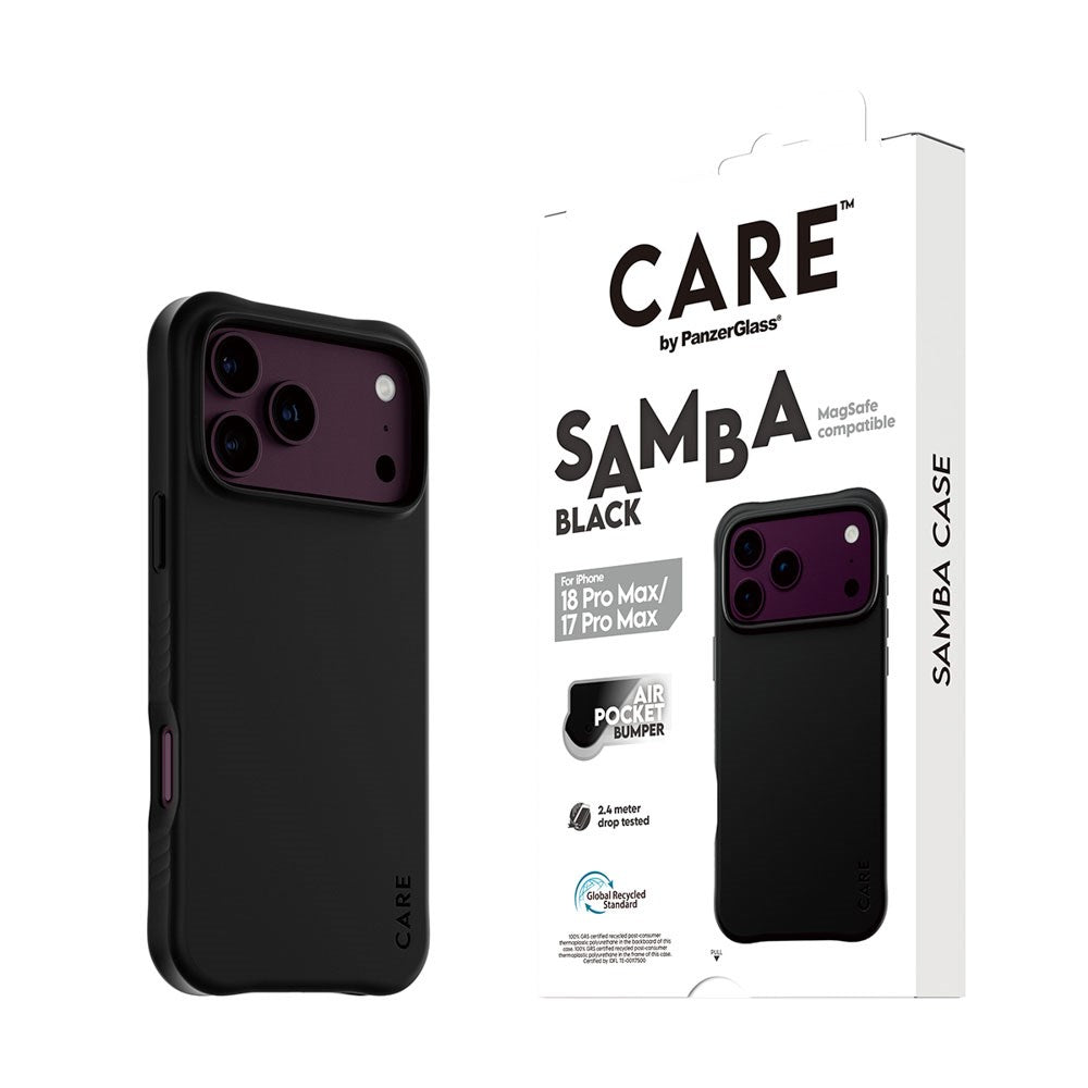 iPhone 18 Pro Max / 17 Pro Max CARE by PanzerGlass Fashionable Samba Deksel - MagSafe Kompatibel - Black