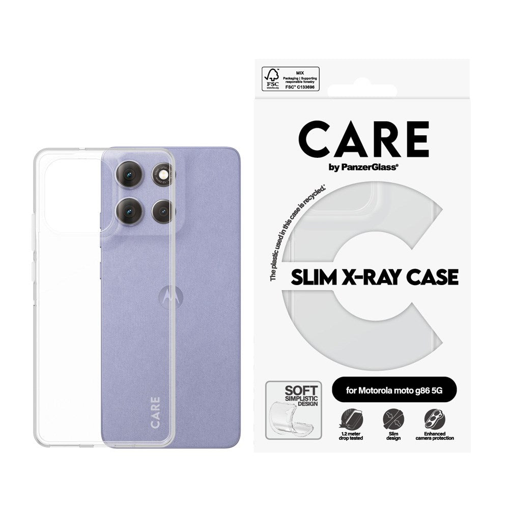 CARE by PanzerGlass Motorola Moto G86 / G86 Power Fashionable Transparent X-Ray Soft Basic Case - Gjennomsiktig
