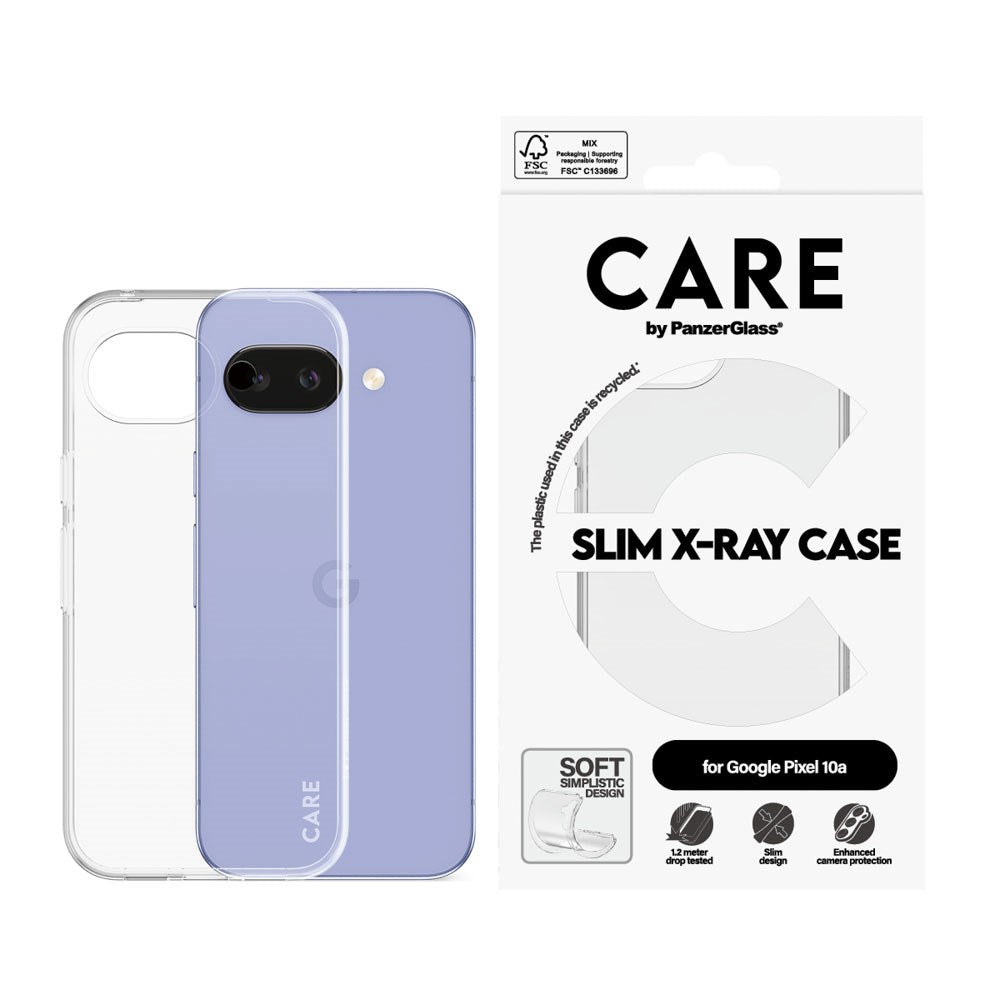 Google Pixel 10a CARE by PanzerGlass Slim X-Ray Deksel - Gjennomsiktig