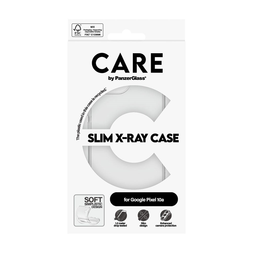 Google Pixel 10a CARE by PanzerGlass Slim X-Ray Deksel - Gjennomsiktig