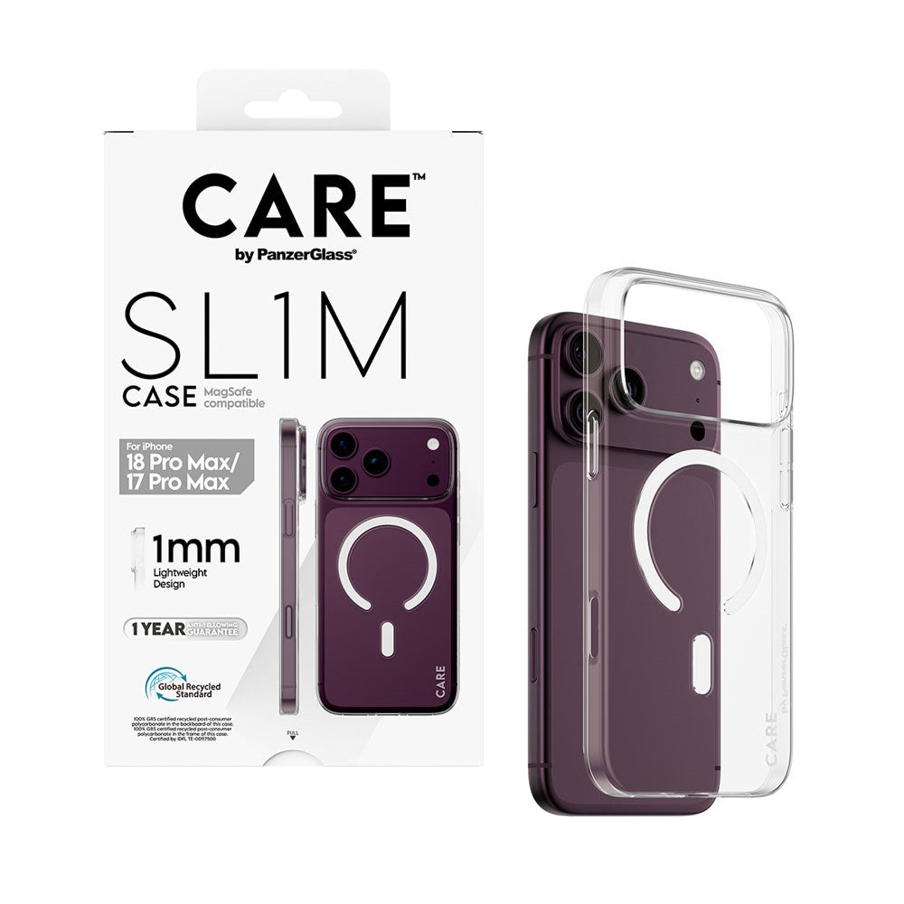 iPhone 18 Pro Max / 17 Pro Max CARE by PanzerGlass SL1M Deksel - MagSafe Kompatibel - Gjennomsiktig