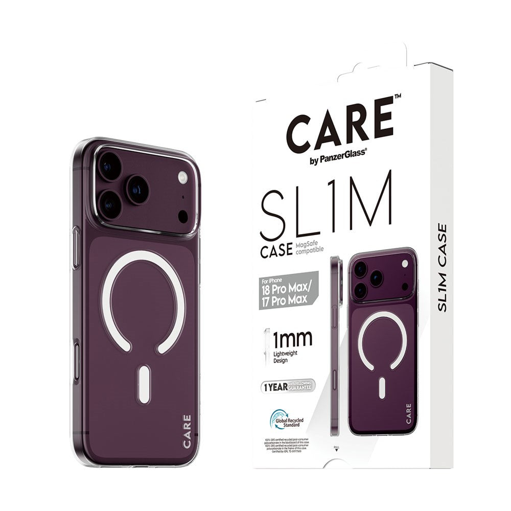 iPhone 18 Pro Max / 17 Pro Max CARE by PanzerGlass SL1M Deksel - MagSafe Kompatibel - Gjennomsiktig