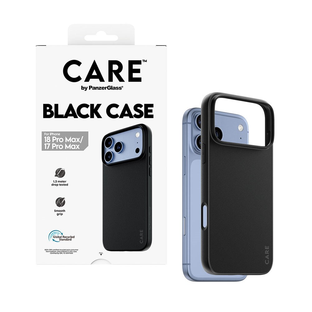 iPhone 18 Pro Max / 17 Pro Max CARE by PanzerGlass Fleksibelt Plast Deksel - Svart