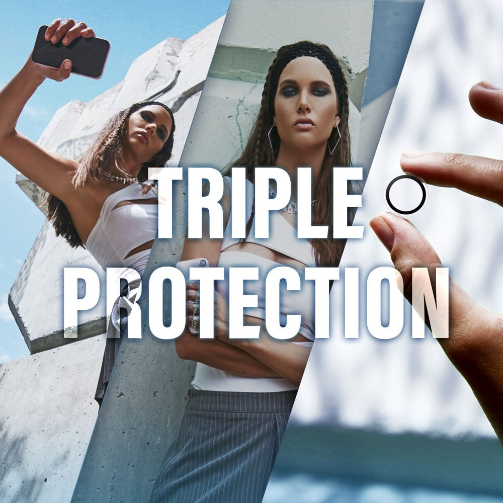 CARE By PanzerGlass iPhone 16e 3-i-1 FASHION Bundle - Skjermbeskyttelse (UWF) / Samba Deksel / Kamerabeskyttelse - Gjennomsiktig / Hvit