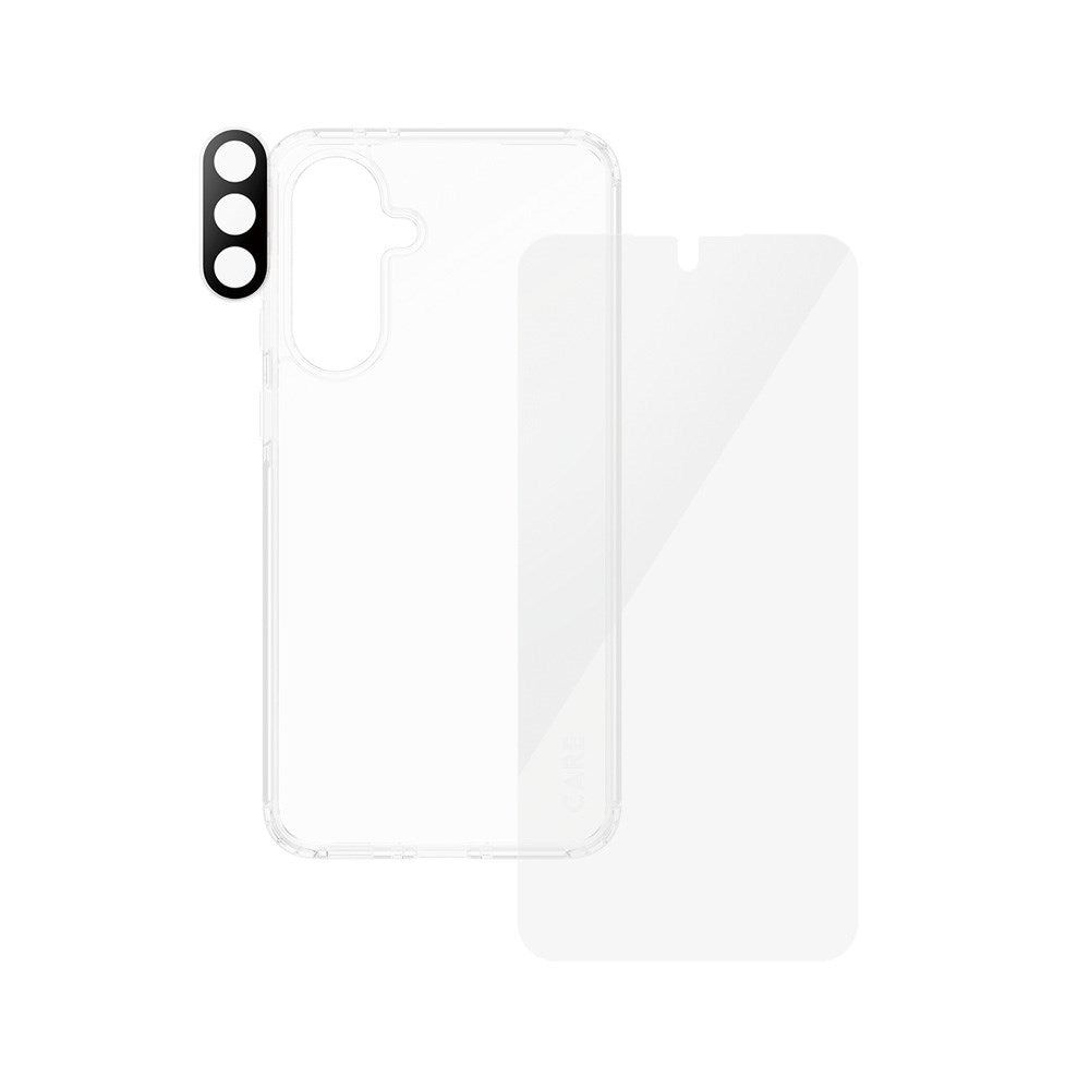 CARE by PanzerGlass Samsung Galaxy A56 (5G) 3-i-1 FLAGSHIP Bundle - Deksel / Skjermbeskyttelse (UWF) / Kamerabeskyttelse - Gjennomsiktig