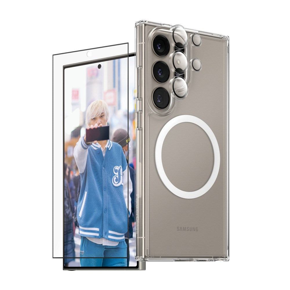 CARE by PanzerGlass Samsung Galaxy S25 Ultra 3-i-1 FLAGSHIP Bundle - Deksel / Skjermbeskyttelse (UWF) / Kamerabeskyttelse - Gjennomsiktig