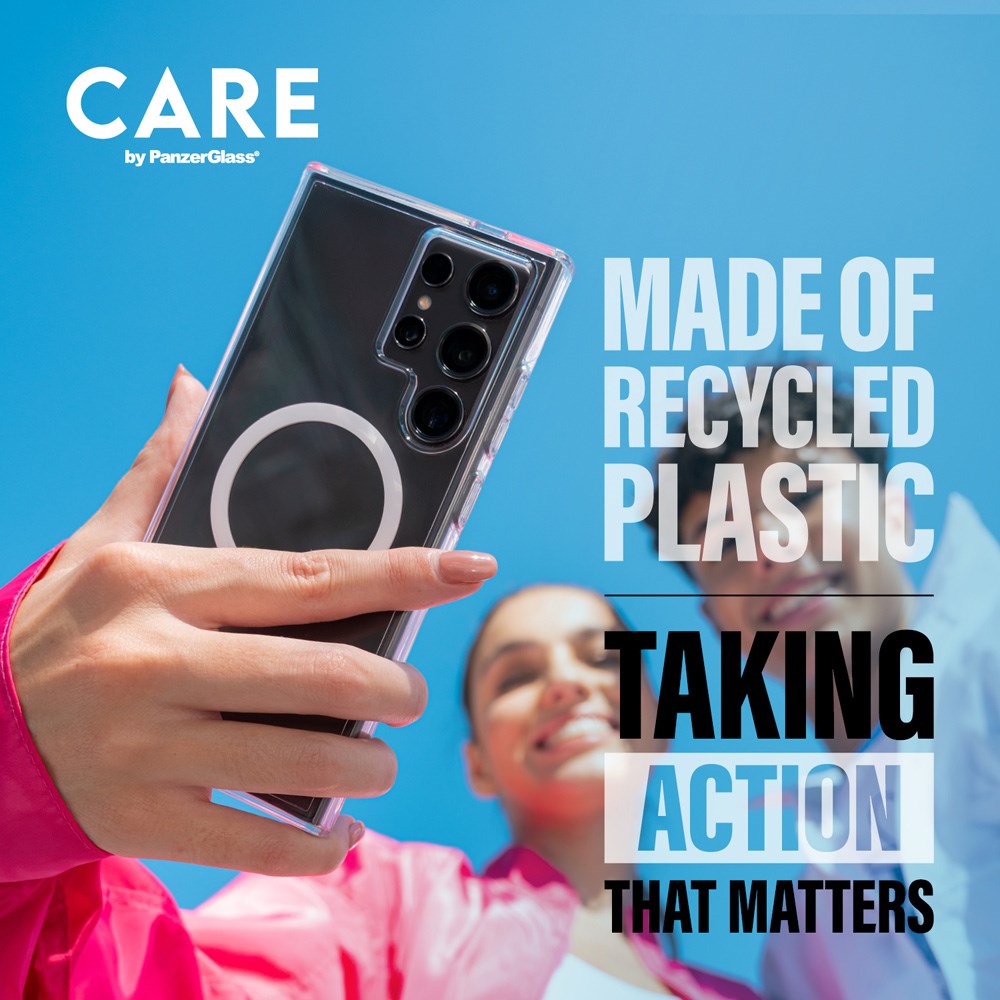 CARE by PanzerGlass Samsung Galaxy S25 Feature Kickstand Deksel - Qi Kompatibel - Transparent / Black