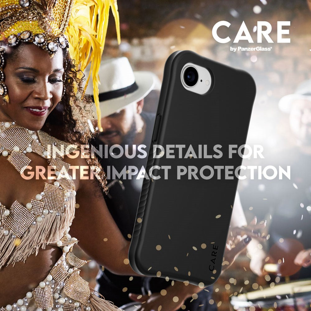 CARE by PanzerGlass iPhone 16e Fashionable Samba Deksel - MagSafe Kompatibel - Svart