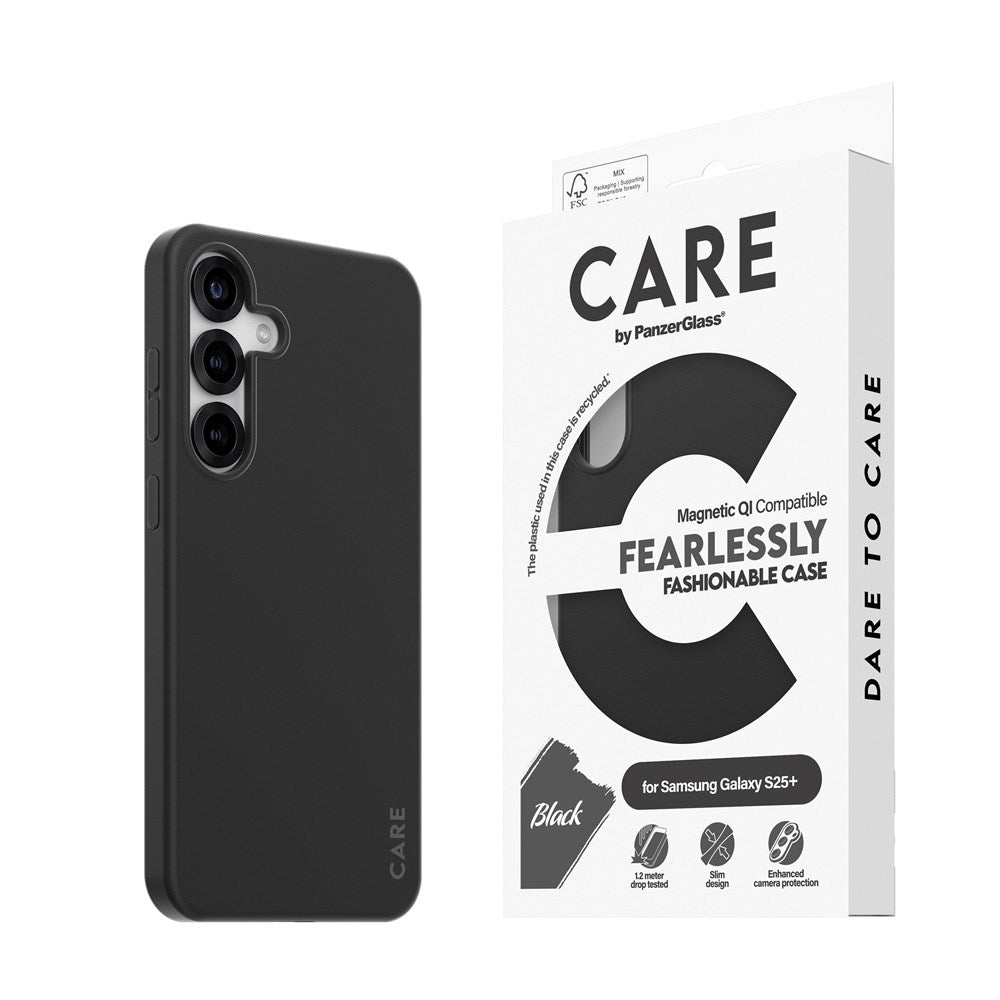 CARE by PanzerGlass Samsung Galaxy S25+ (Plus) FASHION Fearlessly Fashionable Deksel - QI Kompatibel - Black