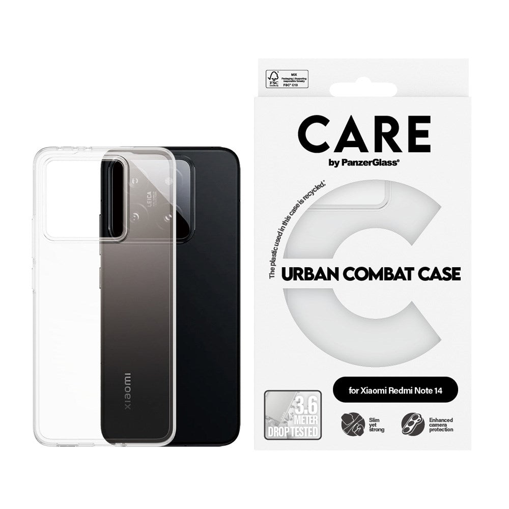 CARE by PanzerGlass Xiaomi Redmi Note 14 (4G) FLAGSHIP Urban Combat Deksel - Gjennomsiktig