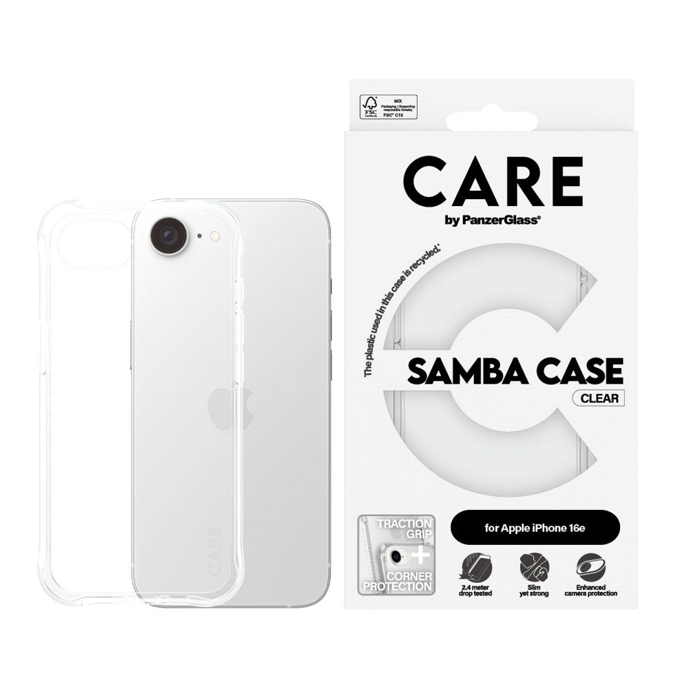 CARE by PanzerGlass iPhone 16e Fashionable Samba Deksel - Gjennomsiktig