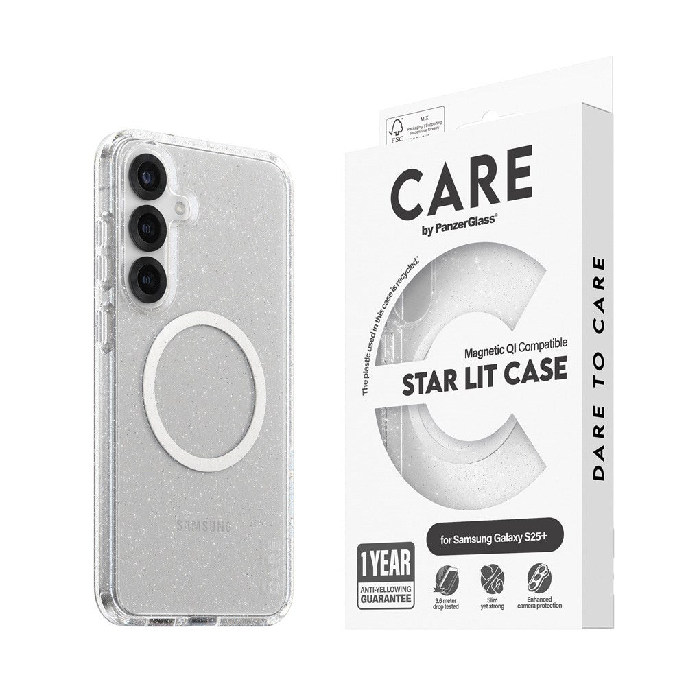 CARE by PanzerGlass Samsung Galaxy S25+ (Plus) FLAGSHIP Urban Combat Deksel - Qi Kompatibel - Star Lit / Hvit