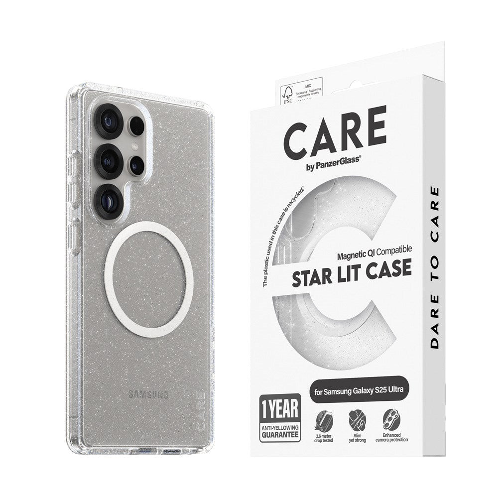 CARE by PanzerGlass Samsung Galaxy S25 Ultra FLAGSHIP Urban Combat Deksel - Qi Kompatibel - Star Lit / Hvit