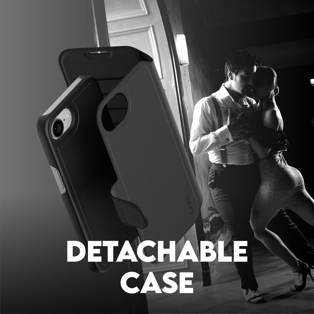 CARE by PanzerGlass iPhone 16e Feature Tango 2-in-1 Deksel med Lommebok - Svart