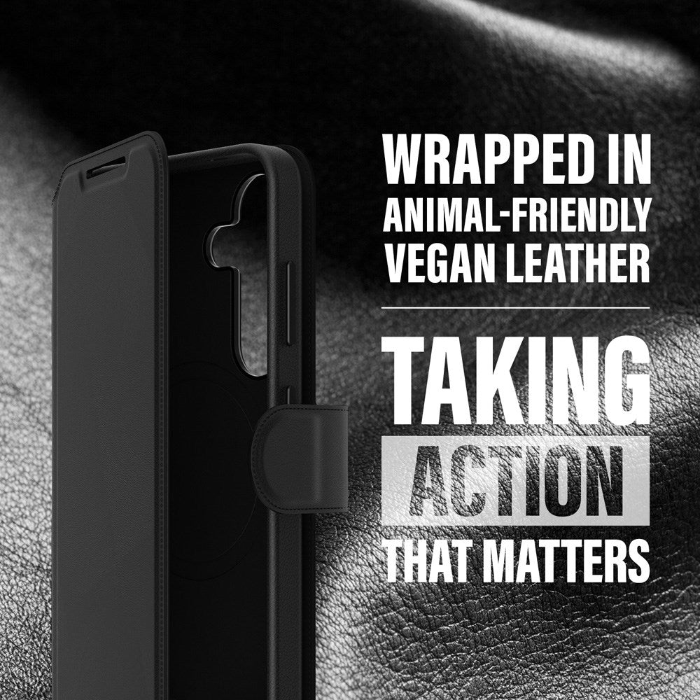 CARE by PanzerGlass Samsung Galaxy S25 Feature Tango 2-in-1 Deksel med Lommebok - Qi Kompatibel - Svart