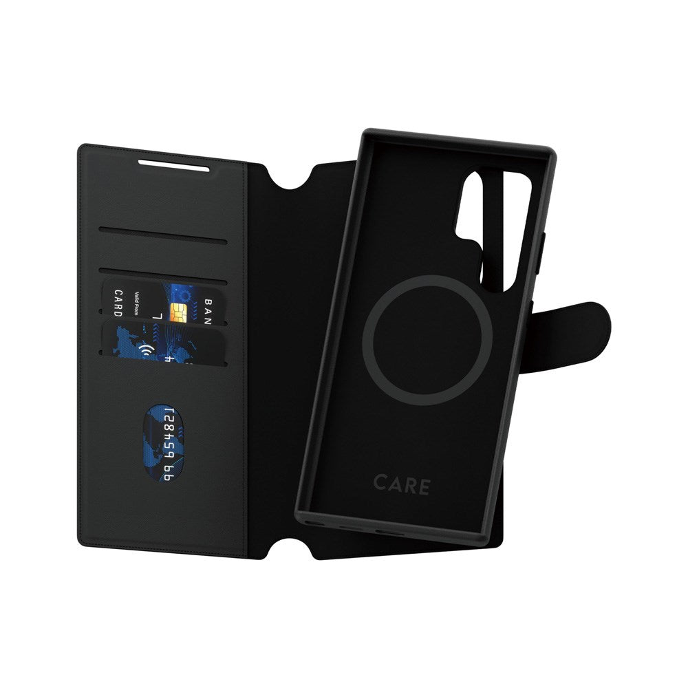 CARE by PanzerGlass Samsung Galaxy S25 Ultra Feature Tango 2-in-1 Deksel med Lommebok - Qi Kompatibel - Svart